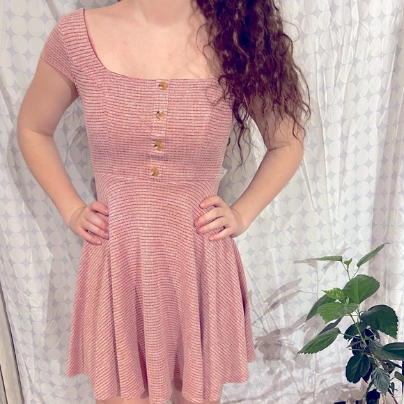 Francesca's Collections Dresses & Skirts - Red and White Button Up Dress
